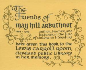 Cleveland Library Lewis Carroll Room Bookplate